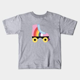 Rainbow Roller Skates Kids T-Shirt